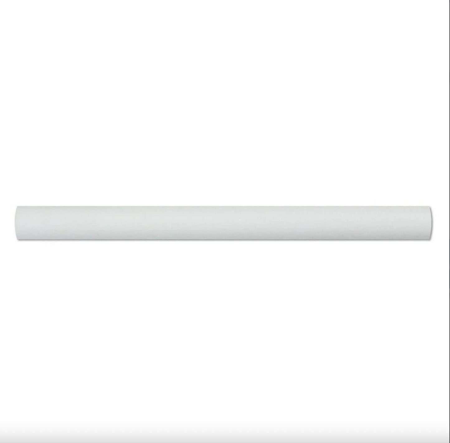 1 X 12 X 3/8 Thassos White Marble Polished Quarter - Round Trim Molding - Hey Tiles