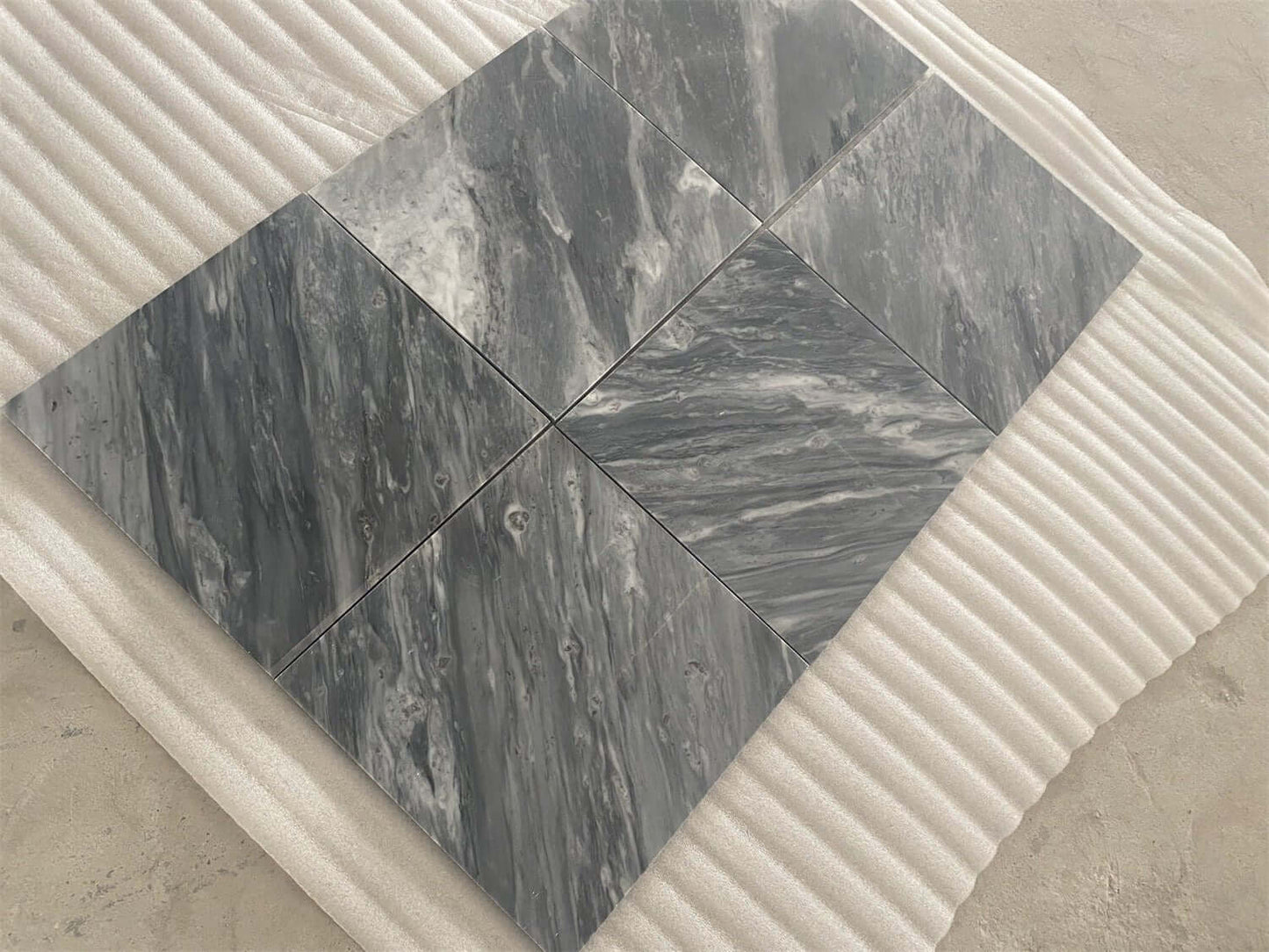 12x24, 3/8 Bardiglio Italian Gray Marble Tile - Hey Tiles