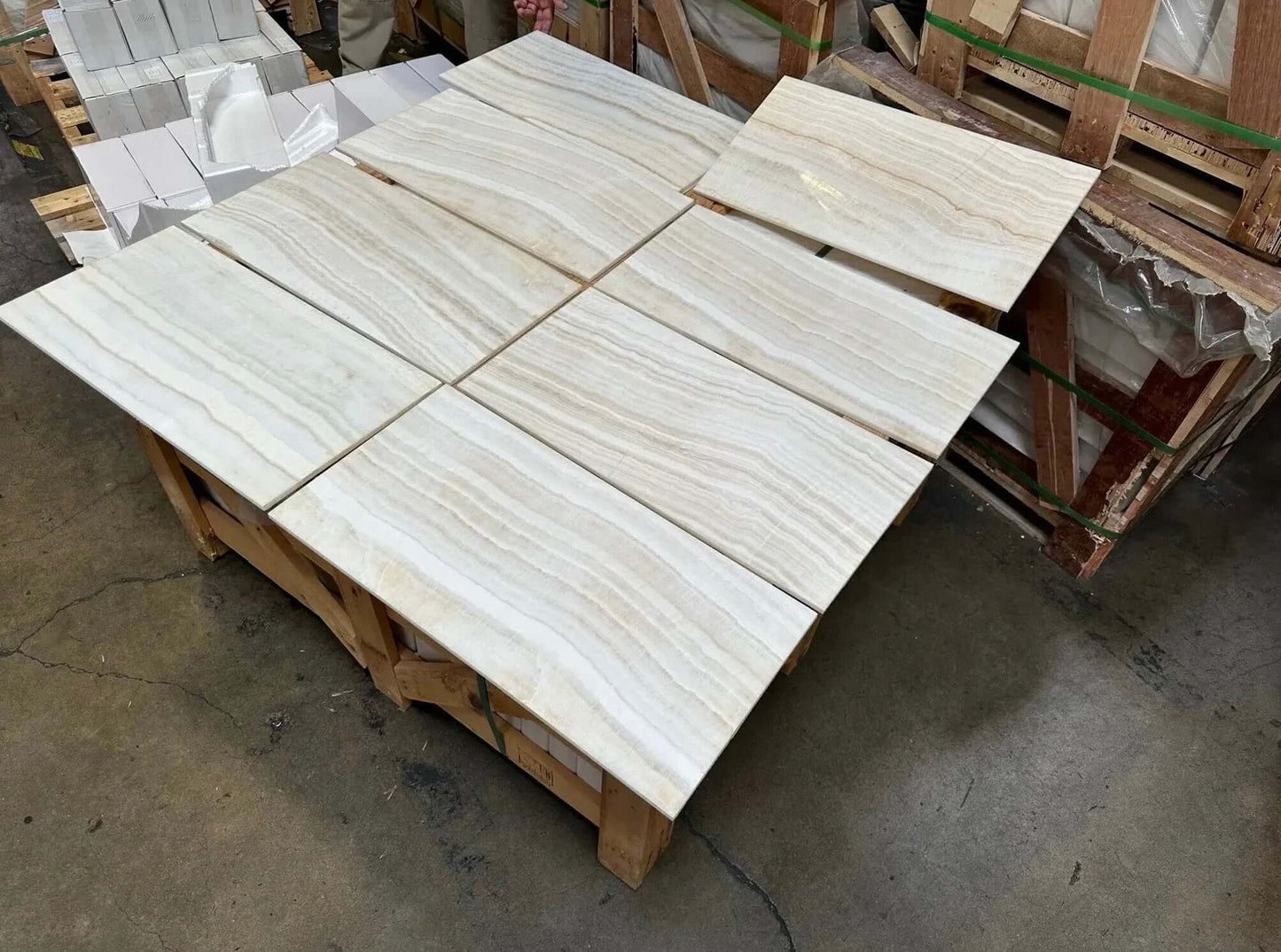 12x24 Vanilla Onyx Vein - Cut Polished Tile - Hey Tiles