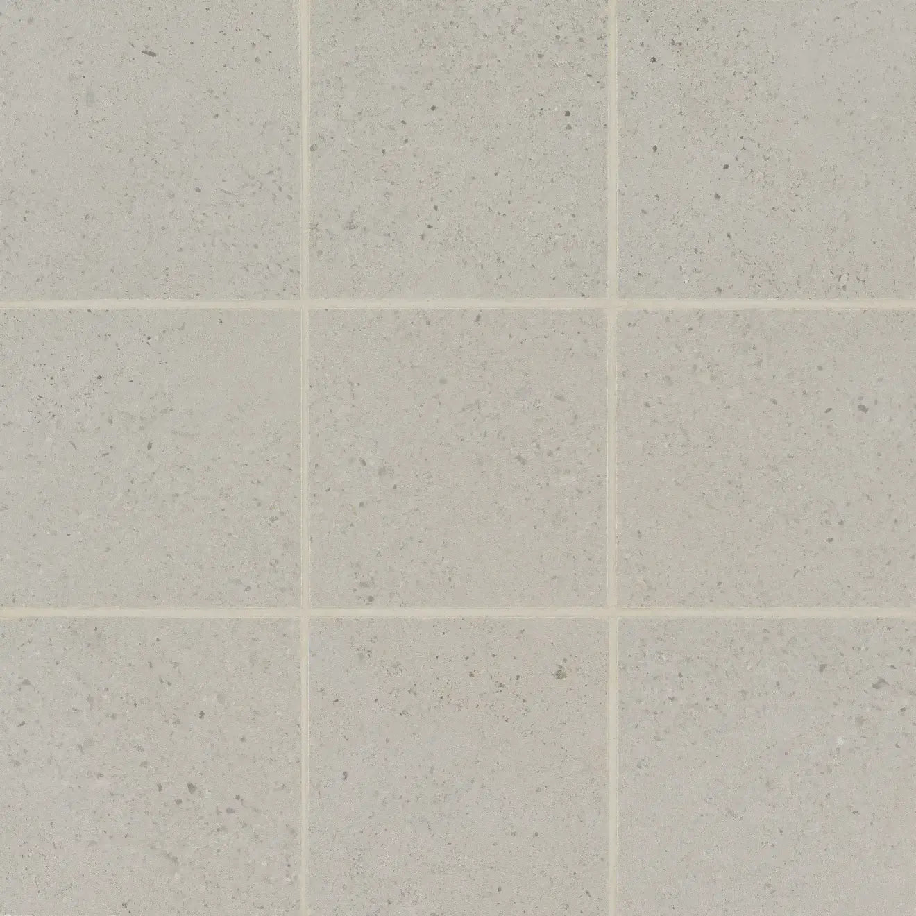 Italian Thaddeus 4" x 4" matte porcelain mosaic tile in Pearl, featuring a soft pearl hue and subtle textured surface.