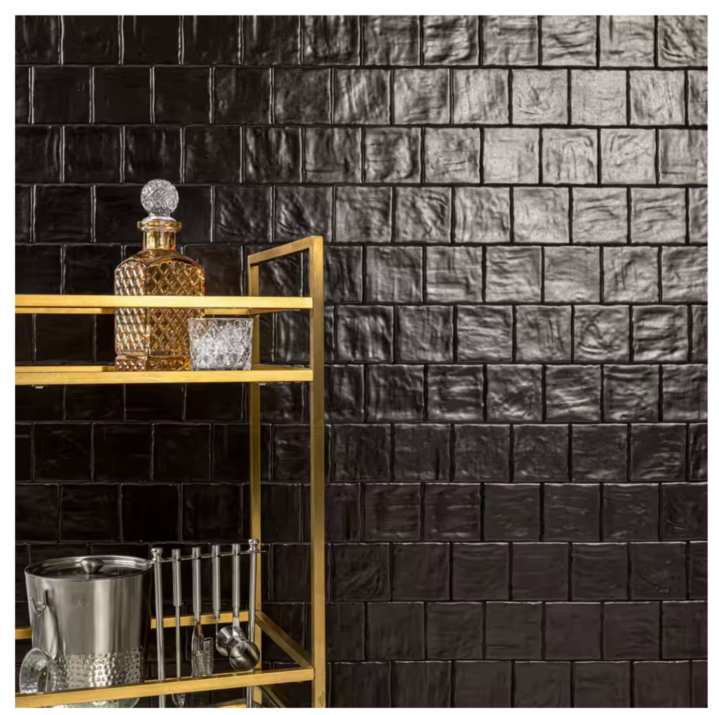 Zelyge Midnight Zest 4x4 Satin Ceramic Zellige Look Wall Tile
