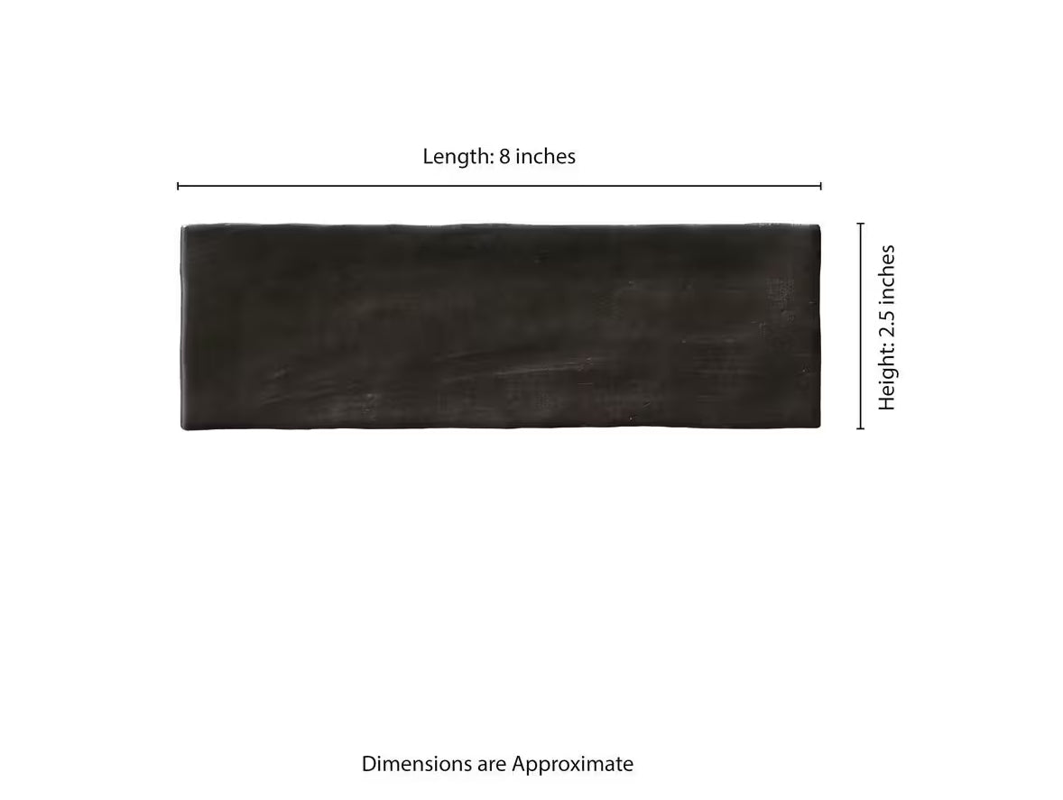 Zelyge Midnight Zest 2.5x8 Satin Ceramic Zellige Look Wall Tile