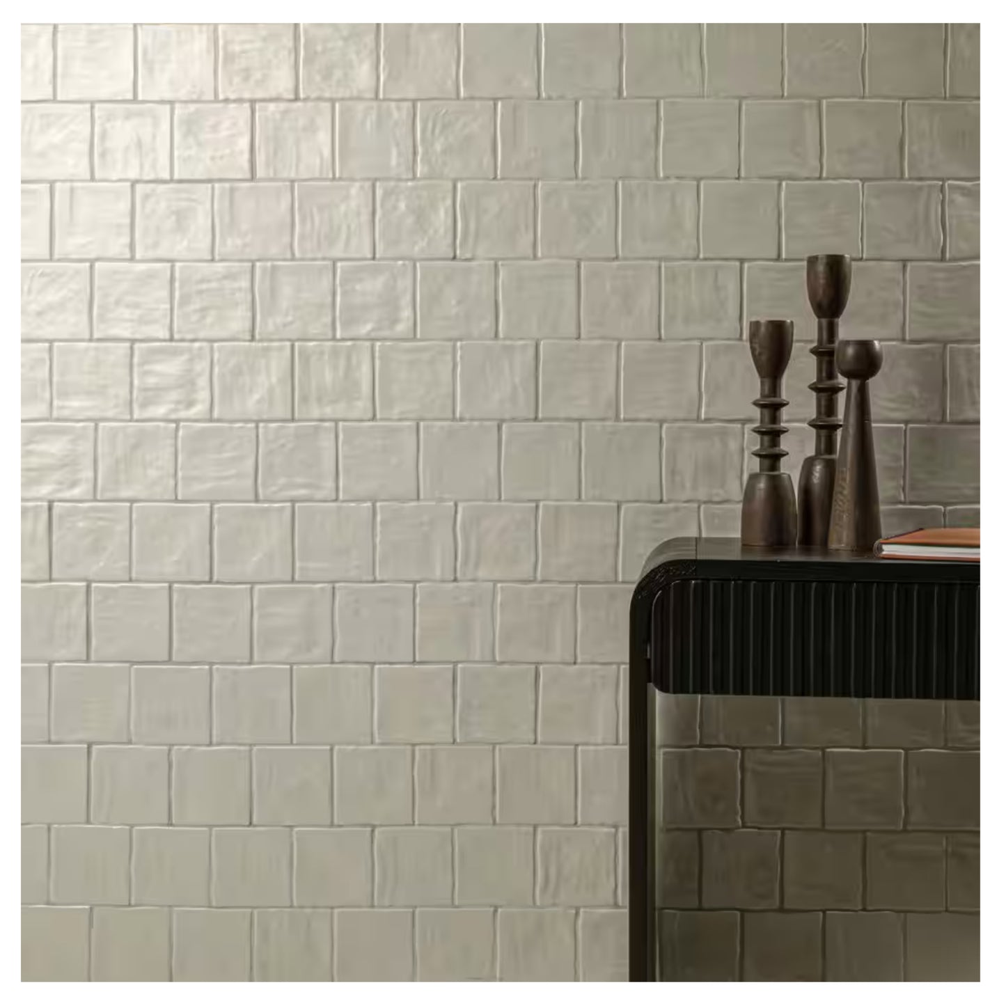 Zelyge Aloe Zest 4” x 4” Satin Ceramic Zellige Look Wall Tile