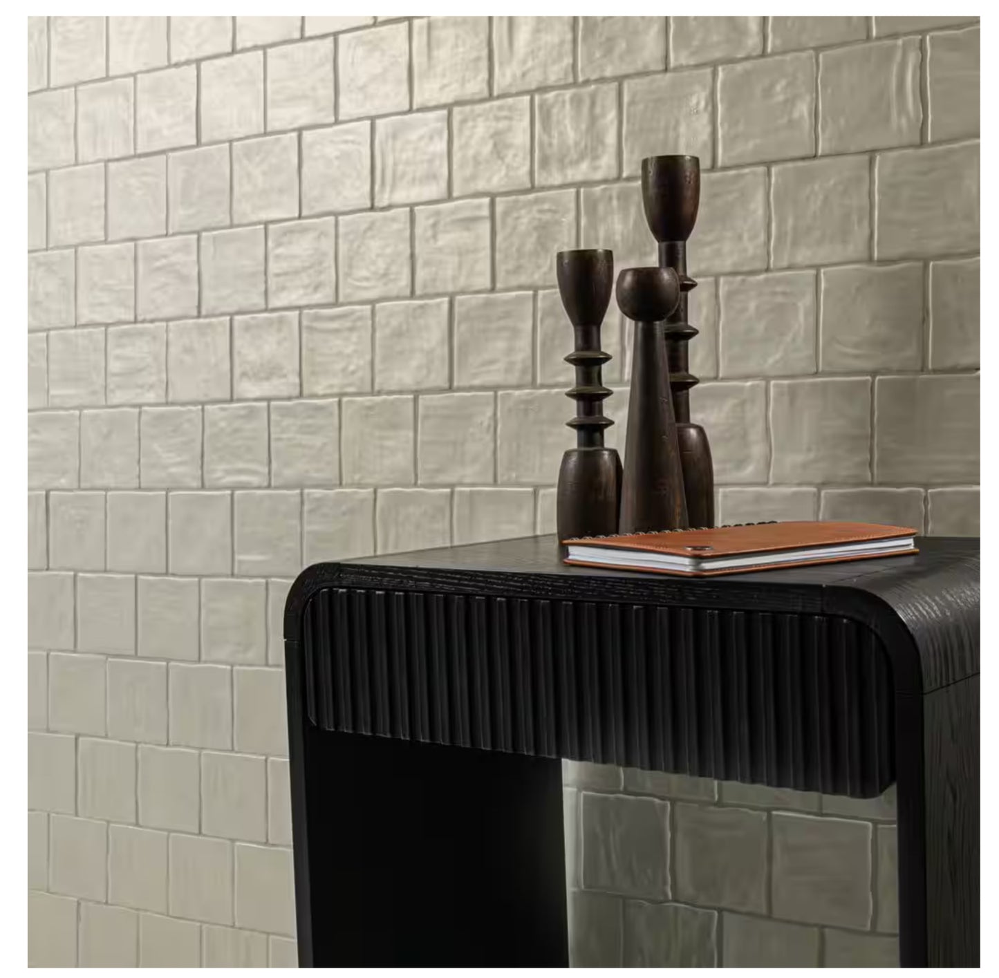 Zelyge Aloe Zest 4” x 4” Satin Ceramic Zellige Look Wall Tile