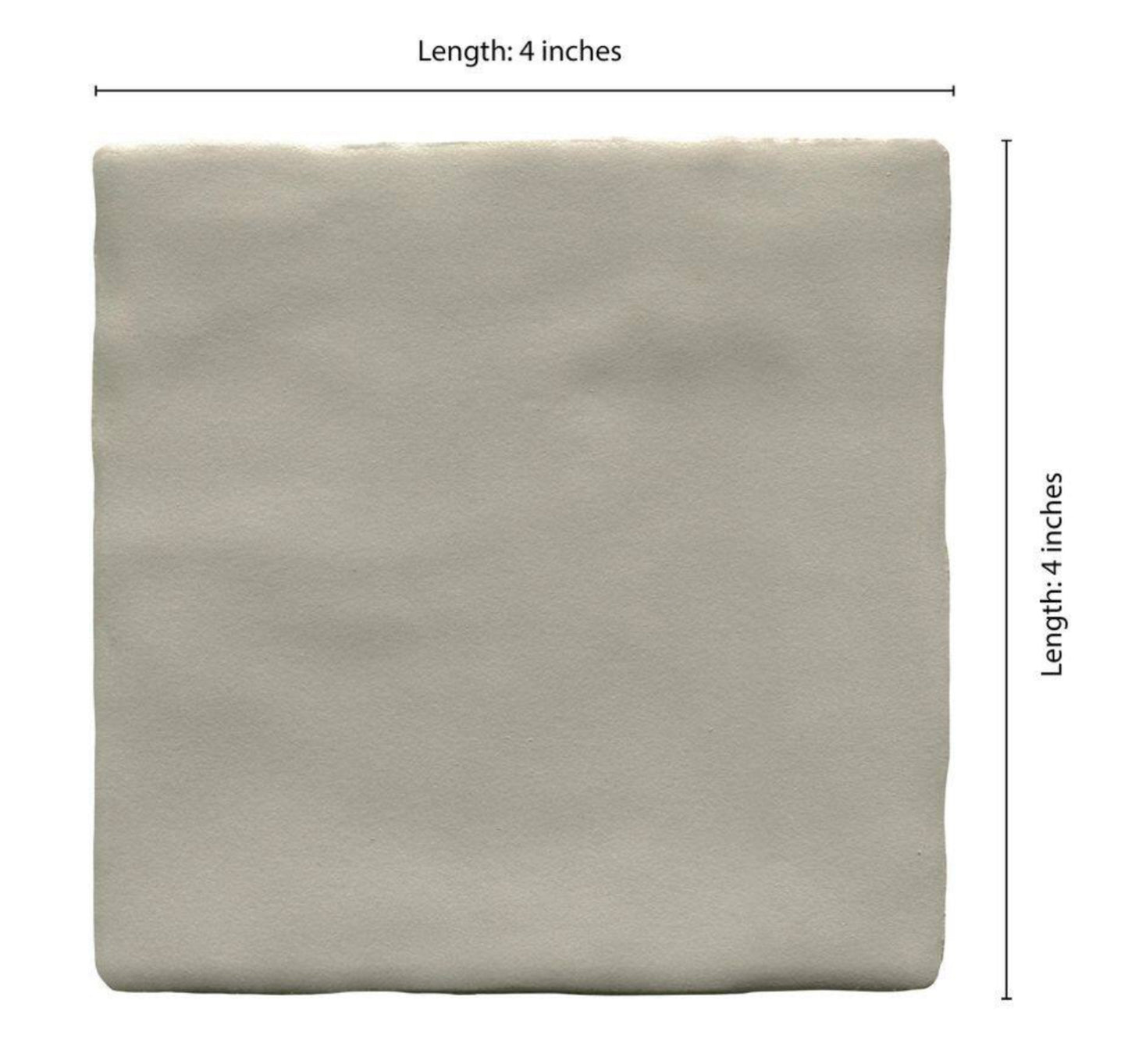 Zelyge Aloe Zest 4” x 4” Satin Ceramic Zellige Look Wall Tile