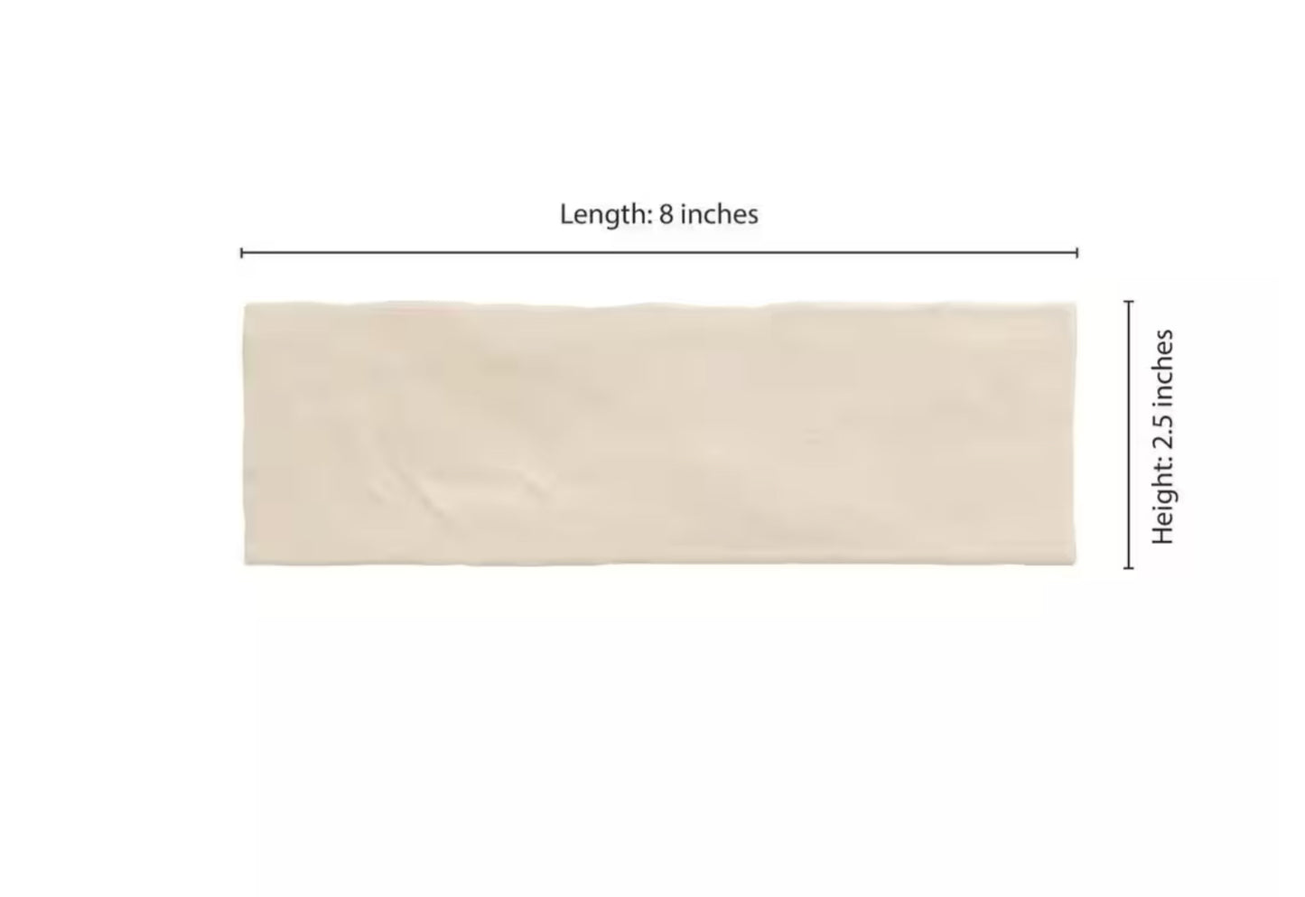 Zelyge Sand Zest 2.5" x 8" Satin Ceramic Zellige Look Wall Tile