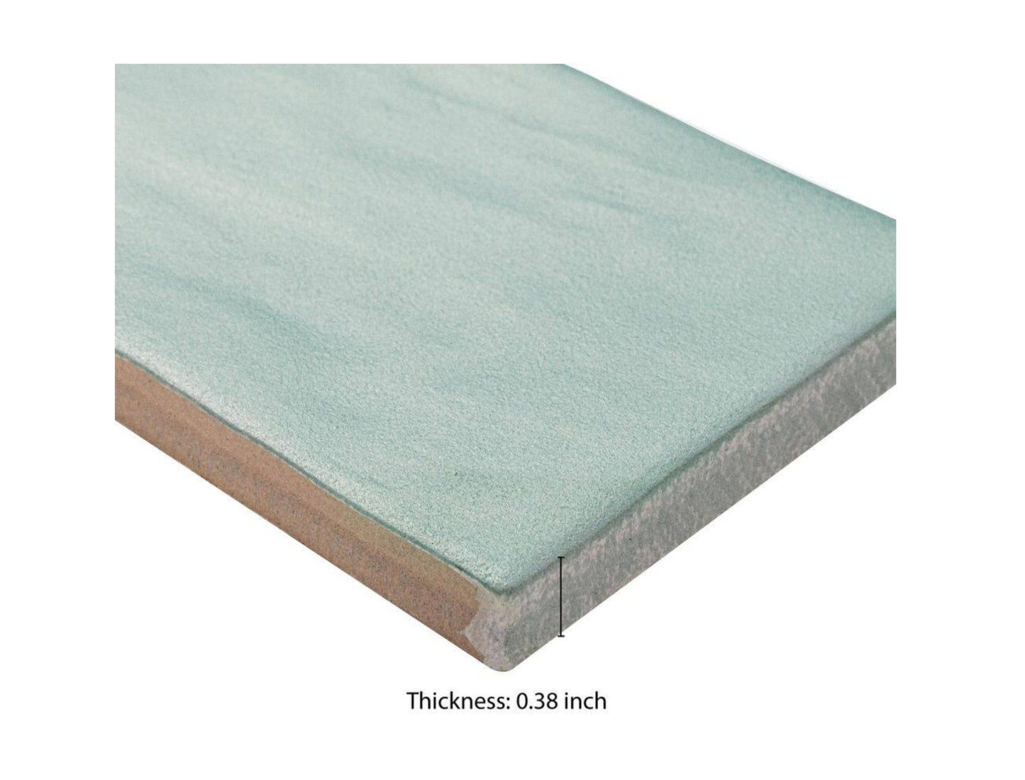 Zelyge Sky Zest Subway 2.5 in. x 8 in. Satin Ceramic Zellige Look Wall Tile