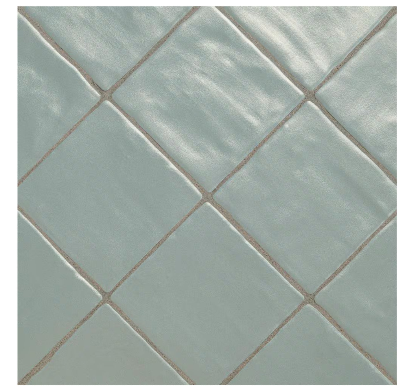 Zelyge Sky Zest 4” x 4” Satin Ceramic Zellige Look Wall Tile