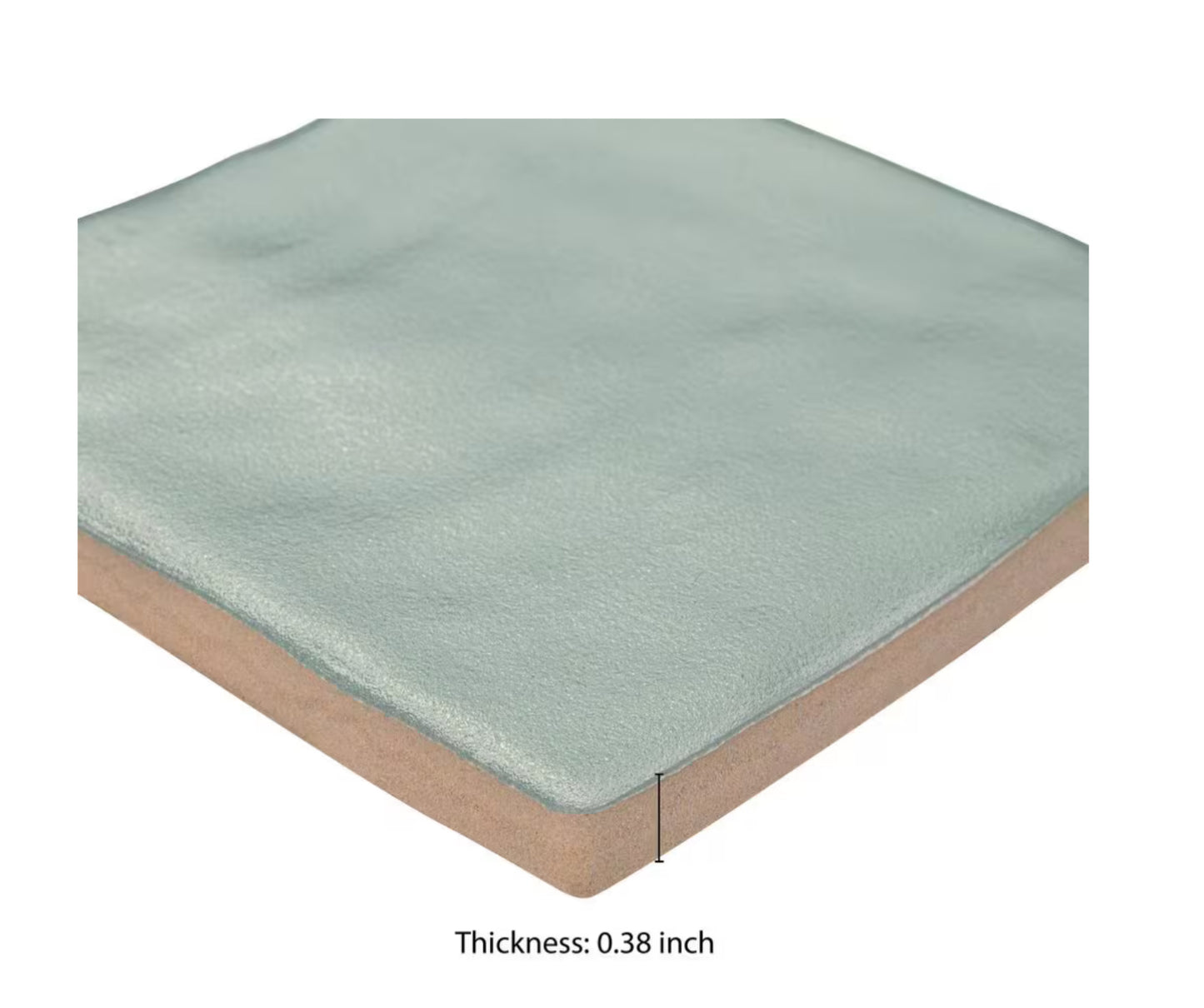 Zelyge Sky Zest 4” x 4” Satin Ceramic Zellige Look Wall Tile