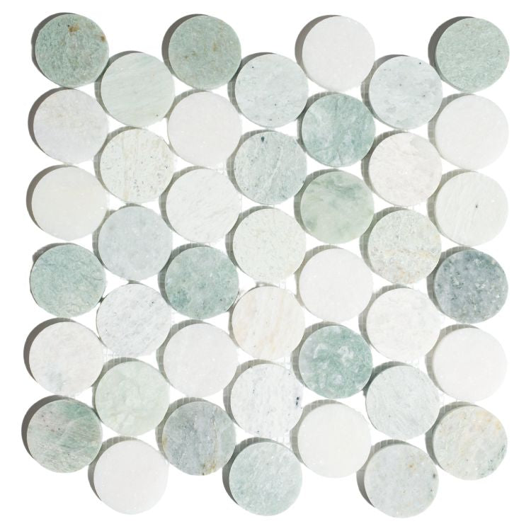 Penny Marble Large Ming Green 11.75 x 12