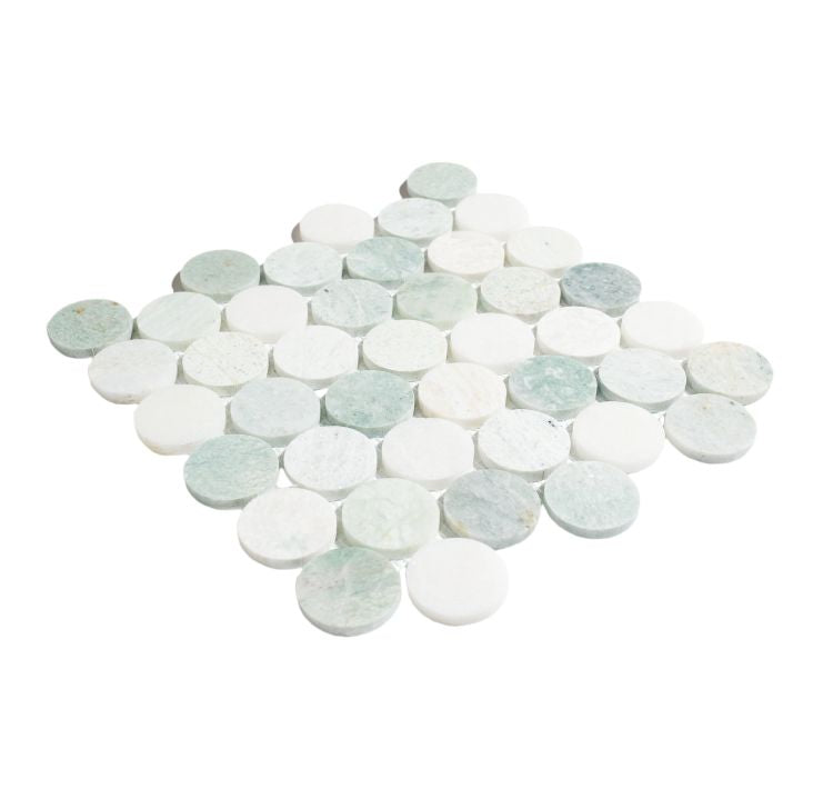 Penny Marble Large Ming Green 11.75 x 12