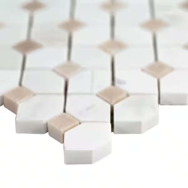 MSI Bianco Dolomite Crema Dotty Polished Marble Mosaic