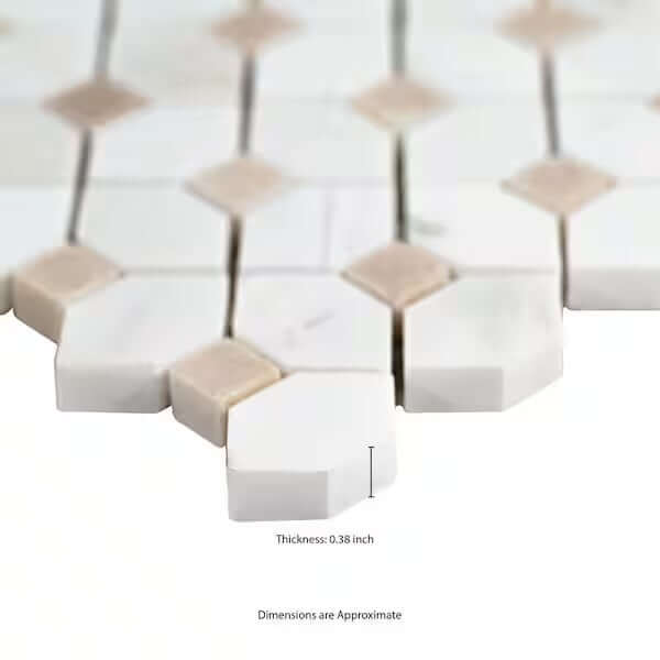 MSI Bianco Dolomite Crema Dotty Polished Marble Mosaic