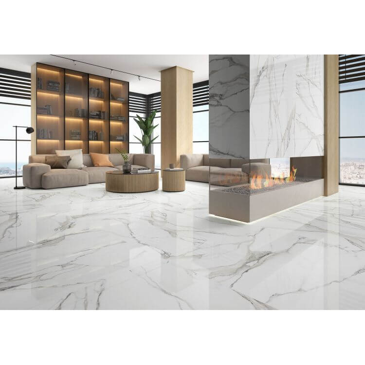 Calacatta Fantasy Topo Polished 48 x 48 - Hey Tiles