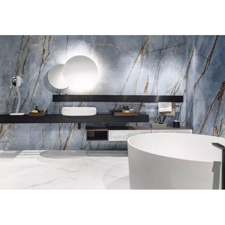 Heritage Luxe Azure Glossy 24 x 48 by Florim - Hey Tiles