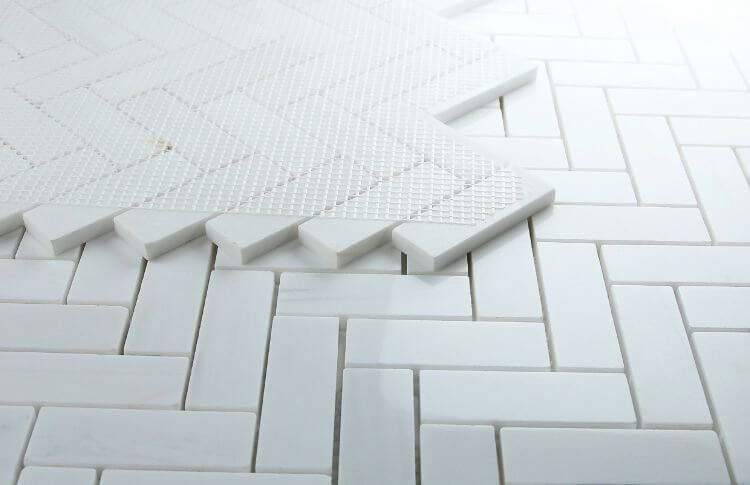 Herringbone Dolomite Polished 12 x 12.75 - Hey Tiles