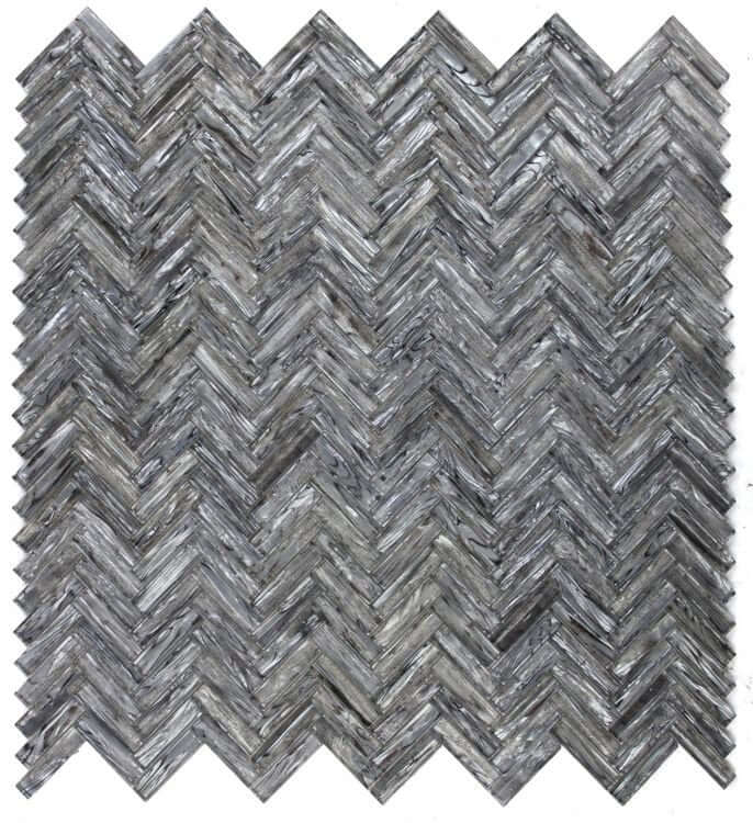 Herringbone Shell Silver 11 x 11 - Hey Tiles