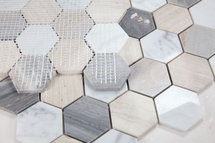 Hexagon Blue 2 x 2 11.75 x 12 - Hey Tiles