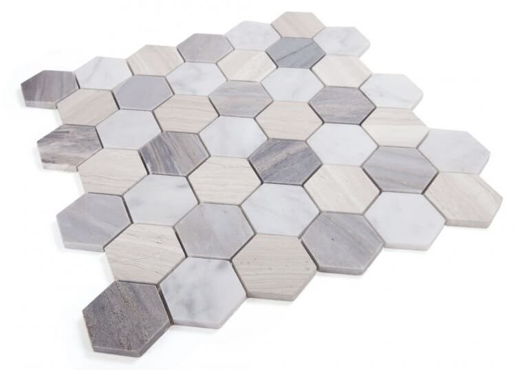 Hexagon Blue 2 x 2 11.75 x 12 - Hey Tiles