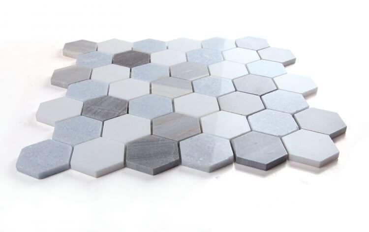 Hexagon Deep Ocean 2 x 2 12 x 11.75 - Hey Tiles