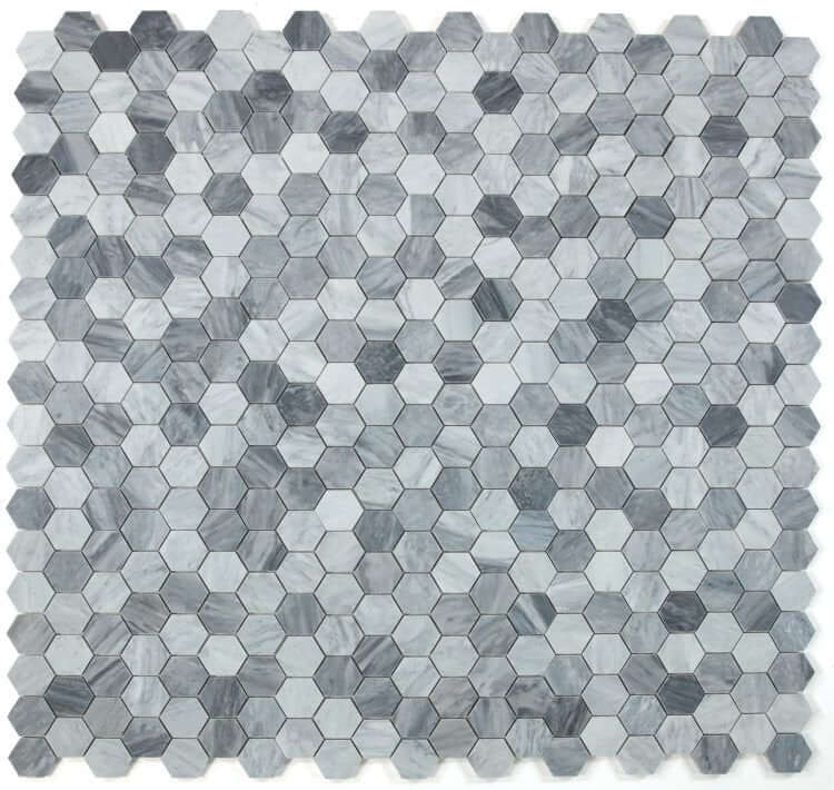 Hexagon Mix Grey Honed 2 x 2 11.75 x 12 - Hey Tiles