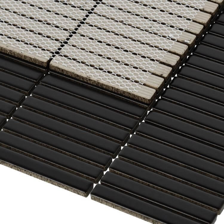 Hulu Black Band Matte 11.25 x 12 - Hey Tiles