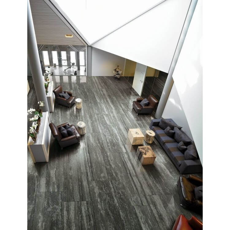 I - Travertini Black Glossy 16 x 32 - Hey Tiles