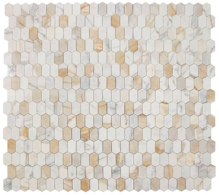 Montage Calacatta Gold Polished 12.5 x 13.25 - Hey Tiles