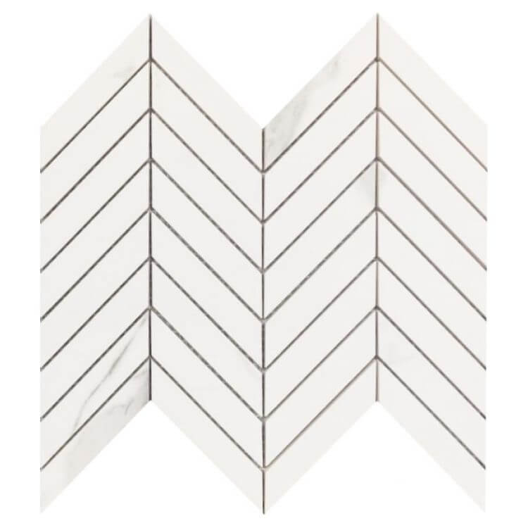 Prestigio Statuario Lucido Chevron 10 x 12 - Hey Tiles