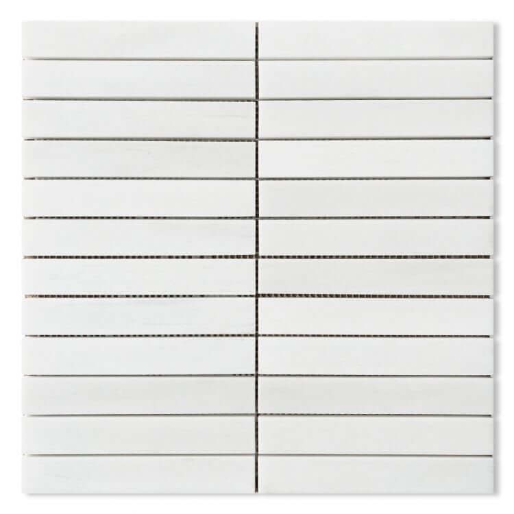 Slot Bianco Dolomite Honed 11.75 x 11.75 Stacked - Hey Tiles
