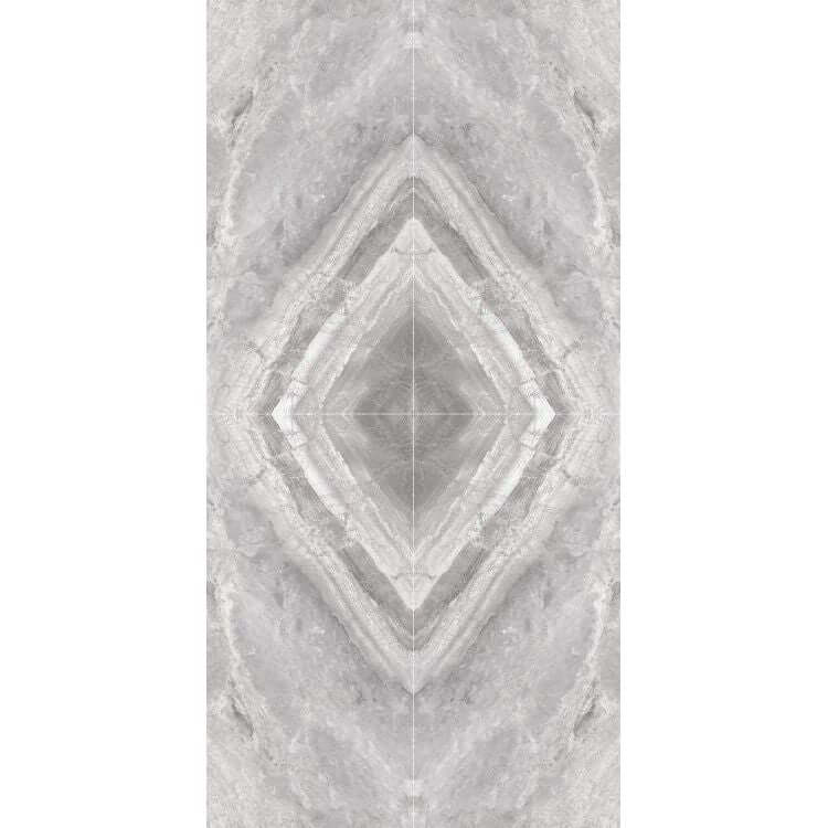 Supreme Silver Book Match Deco 48 x 96 by CERDOMUS - Hey Tiles