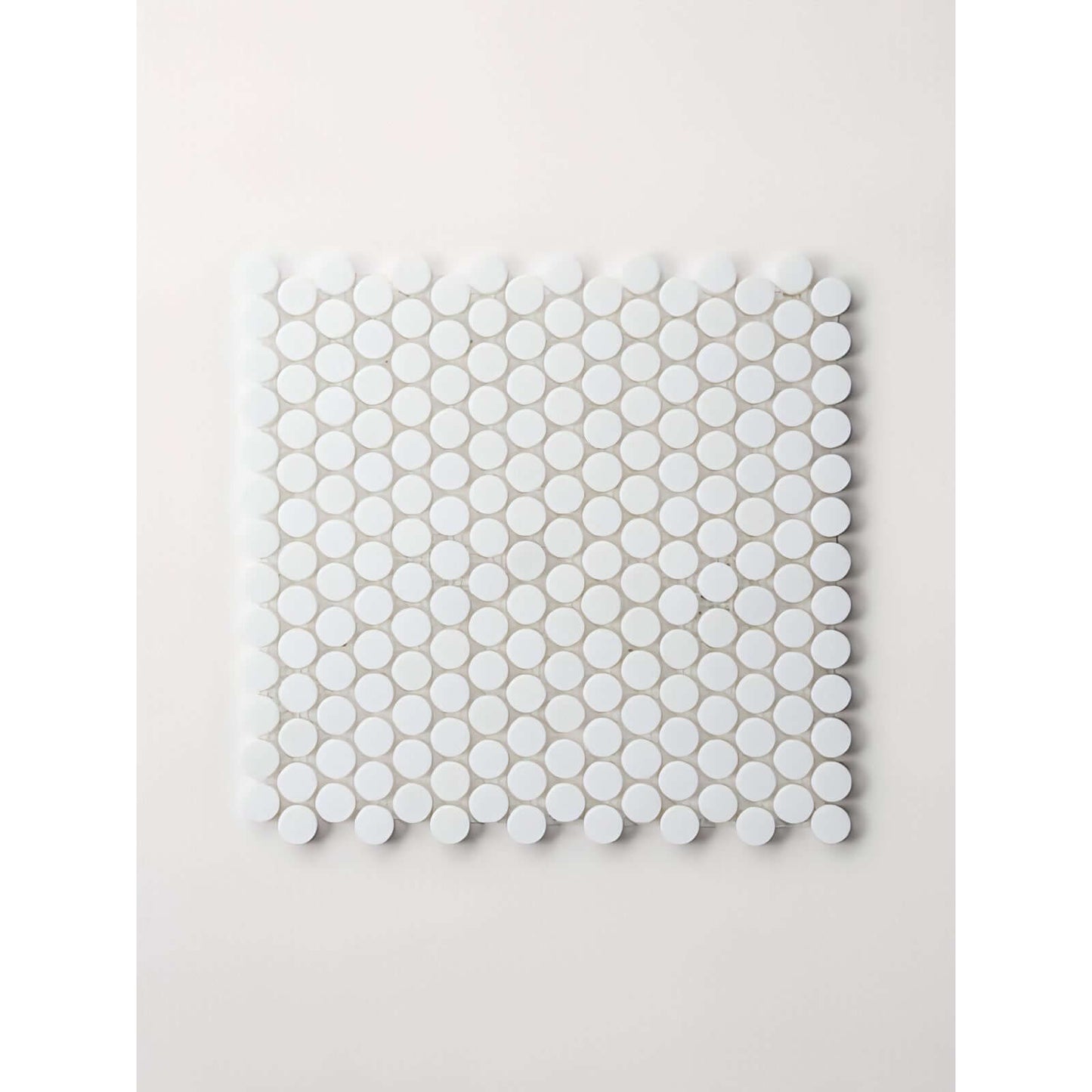 Thassos White Marble Penny Round Mosaic Polished / Honed - Hey Tiles
