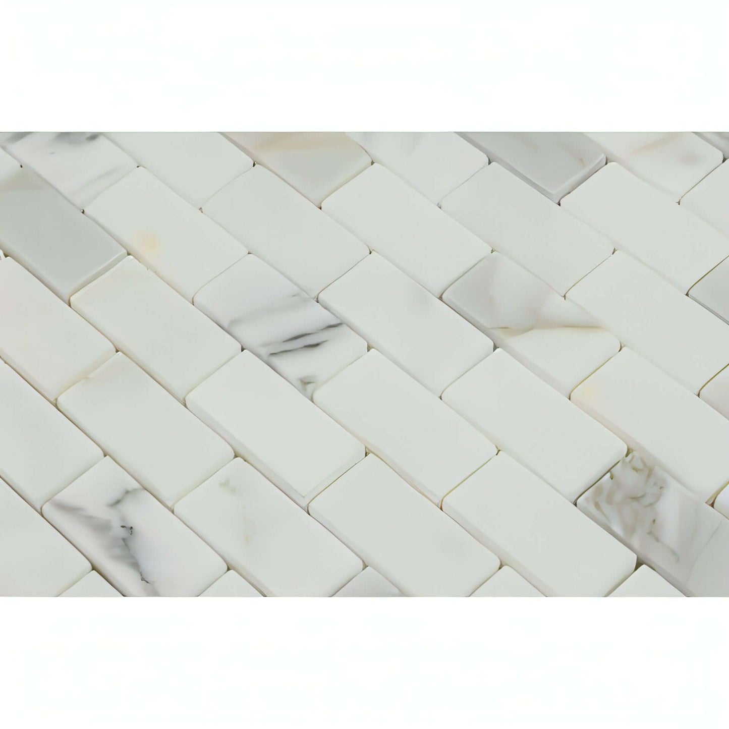 1x2 Calacatta Gold Honed Brick Mosaic, Italian Marble Polished / Honed - Hey Tiles