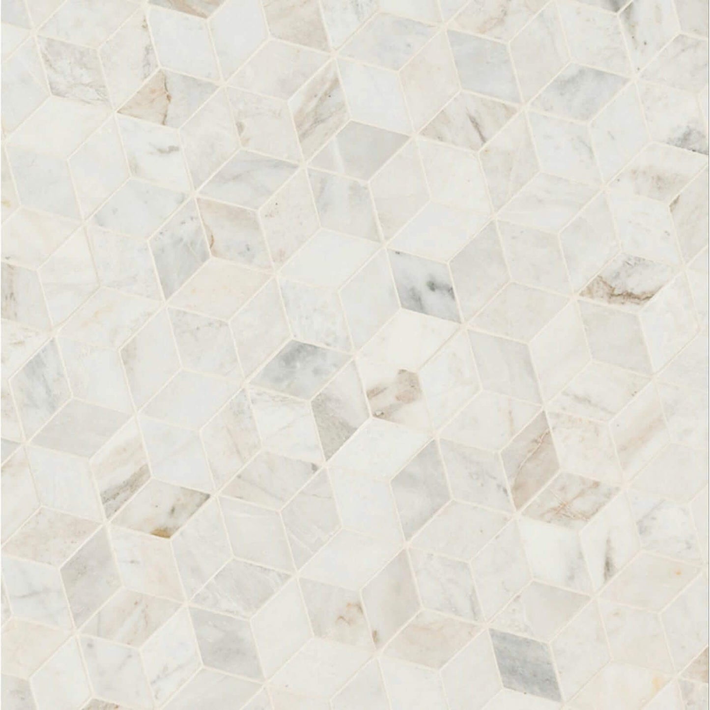 Arabescato Venato Calacatta White Cube Honed Mosaic Tile - Hey Tiles