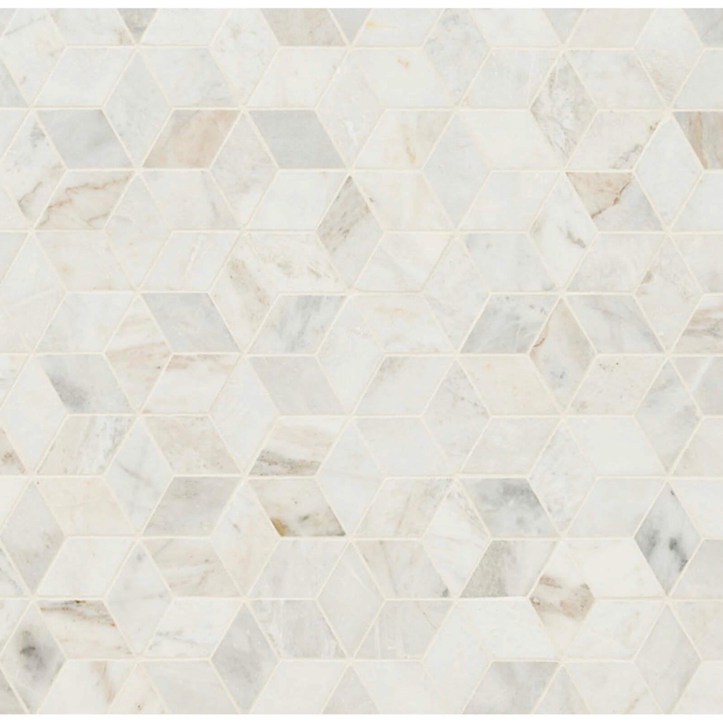 Arabescato Venato Calacatta White Cube Honed Mosaic Tile - Hey Tiles