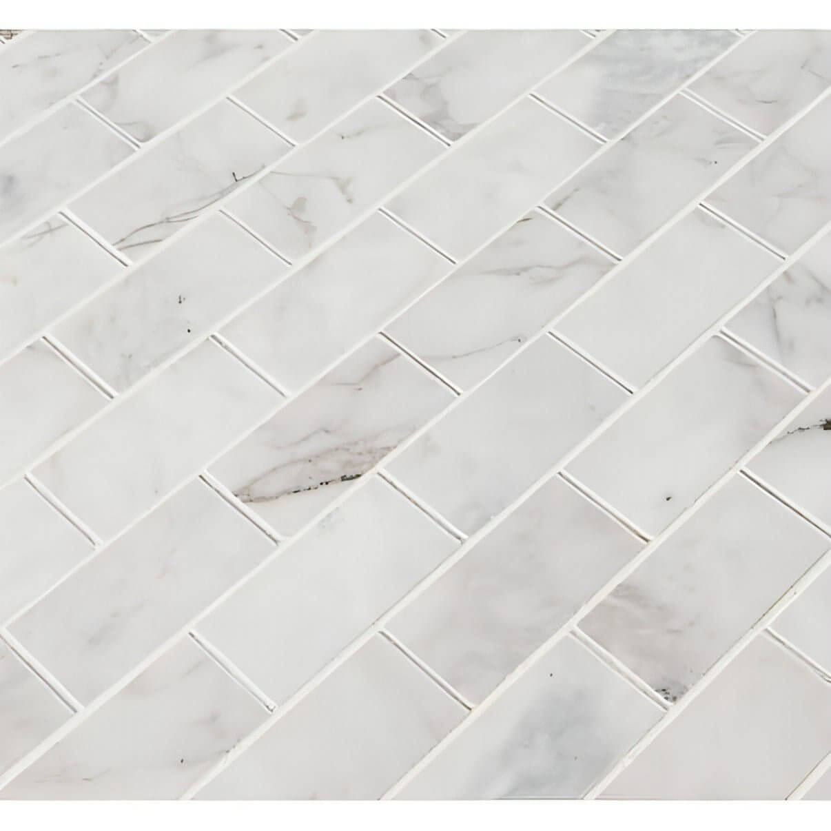 Calacatta Cressa 2X4 Honed Marble Mosaic - Hey Tiles