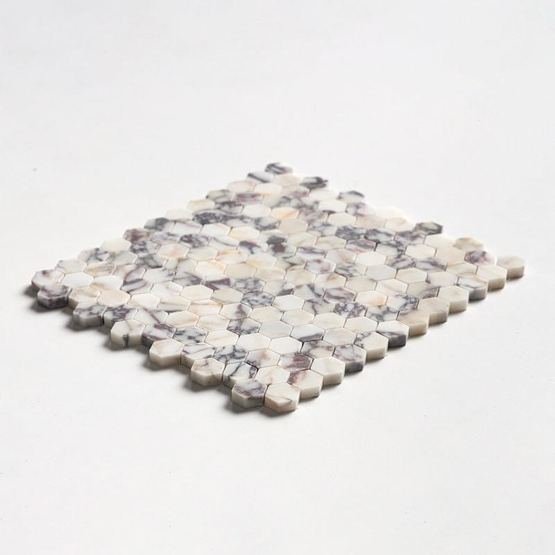 1” Calacatta Viola Hexagon Marble Tile - Hey Tiles