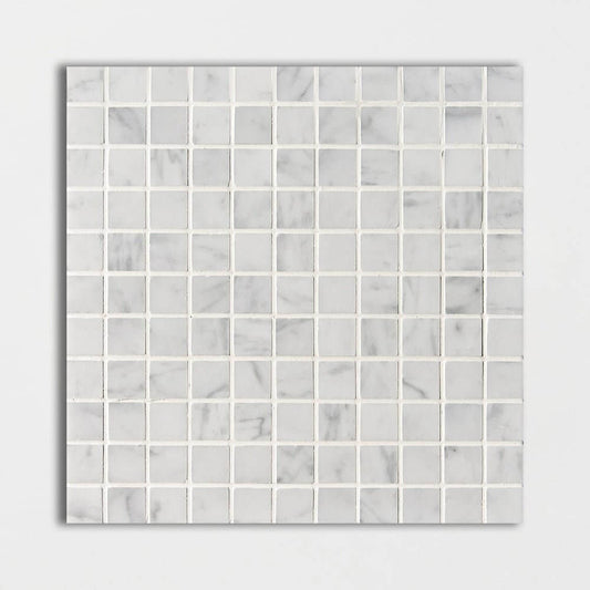 1 x 1 Carrara White Square Marble Mosaic Tile - Hey Tiles