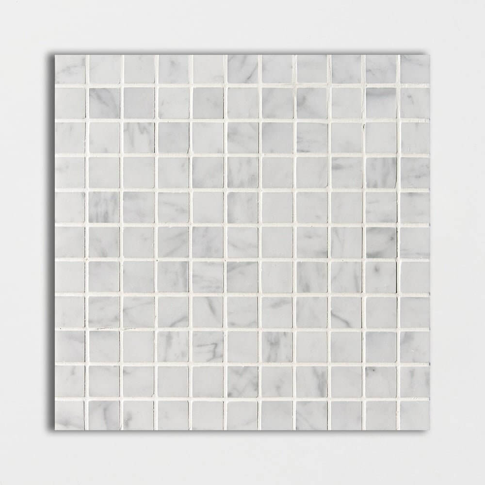 1 x 1 Carrara White Square Marble Mosaic Tile - Hey Tiles