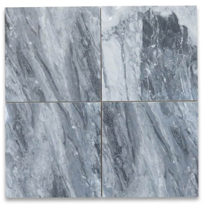 18x18 Bardiglio Nuvolato Italian Gray Marble Tile - Hey Tiles