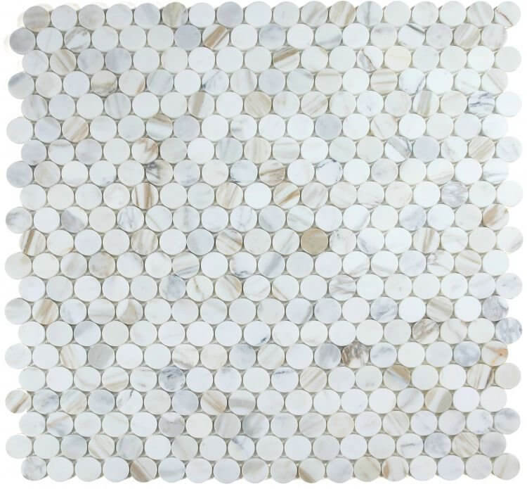 2” Penny Marble Large Calacatta Honed 11.75 x 12 - Hey Tiles