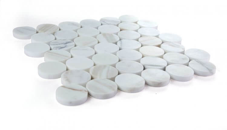 2” Penny Marble Large Calacatta Honed 11.75 x 12 - Hey Tiles
