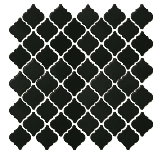 2" x 2" - Fujiwa Matte Black Lantern Porcelain Tile, Pool Rated - Hey Tiles