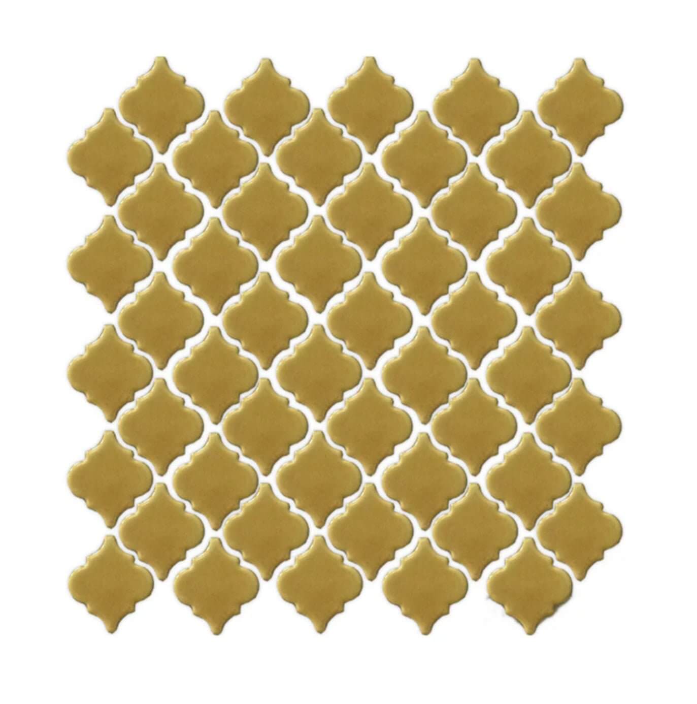 2" x 2" - Fujiwa Matte Gold Lantern Porcelain Tile, Pool Rated - Hey Tiles