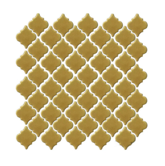 2" x 2" - Fujiwa Matte Gold Lantern Porcelain Tile, Pool Rated - Hey Tiles