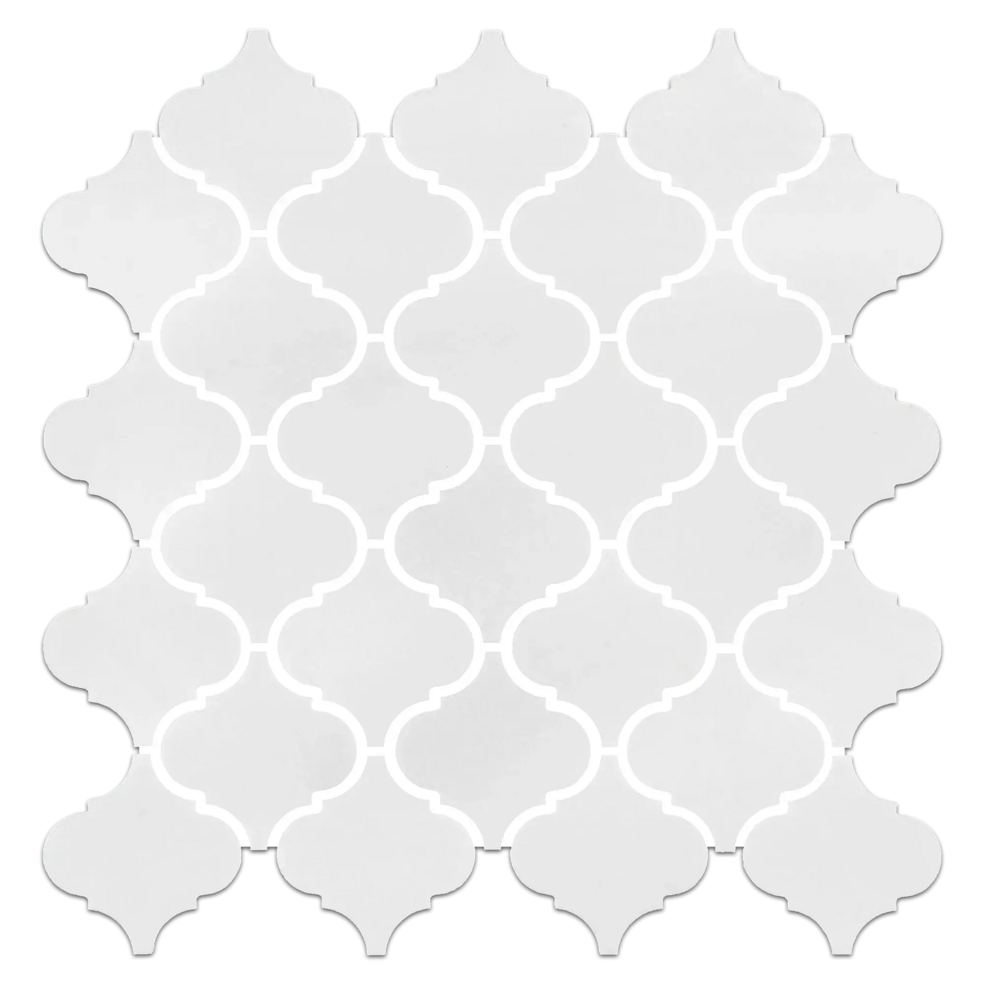 3” Thassos White Arabesque Mosaic, Greek Marble 12X12 - Hey Tiles