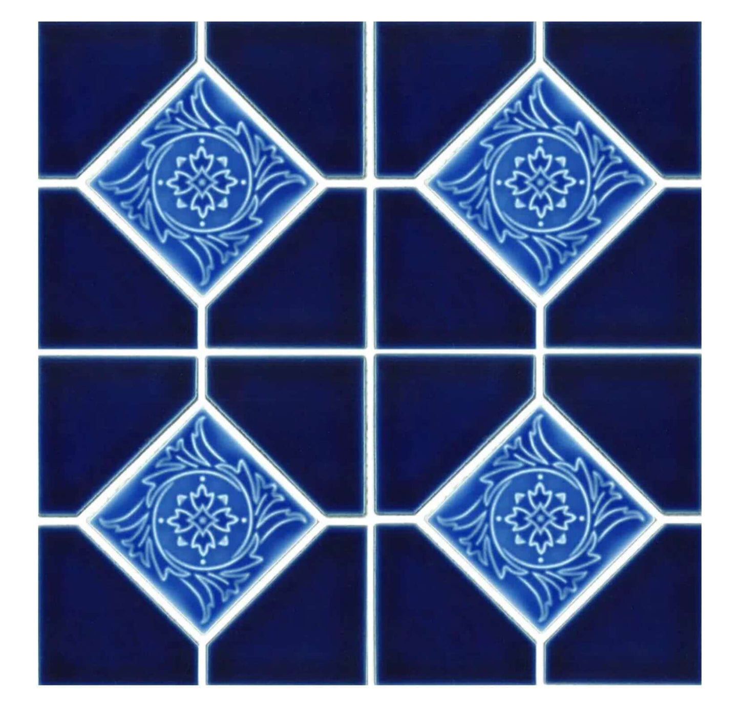 6x6 Cobalt Blue Fujiwa Tile Ambon Deco Series - Hey Tiles