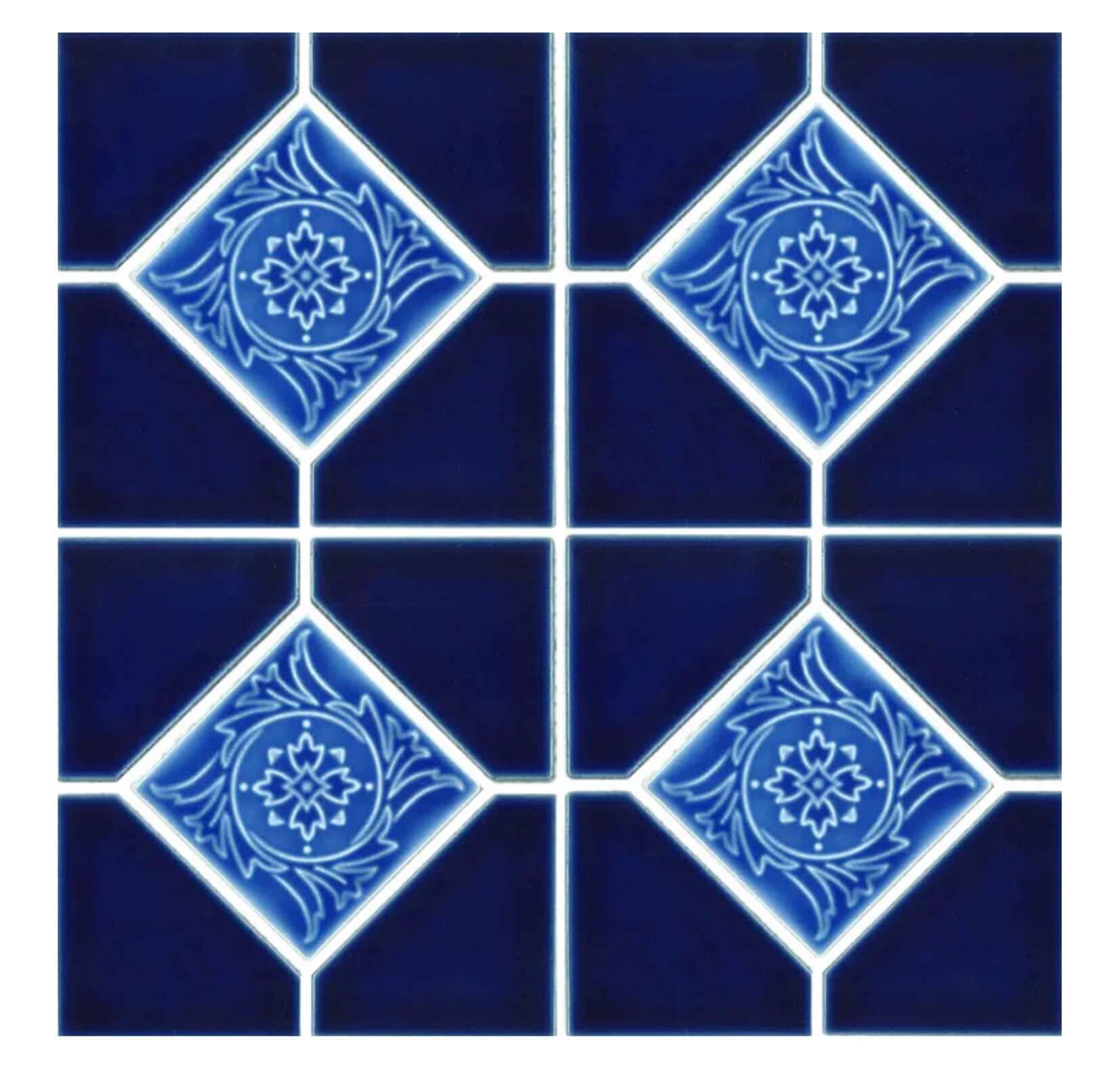 6x6 Cobalt Blue Fujiwa Tile Ambon Deco Series - Hey Tiles