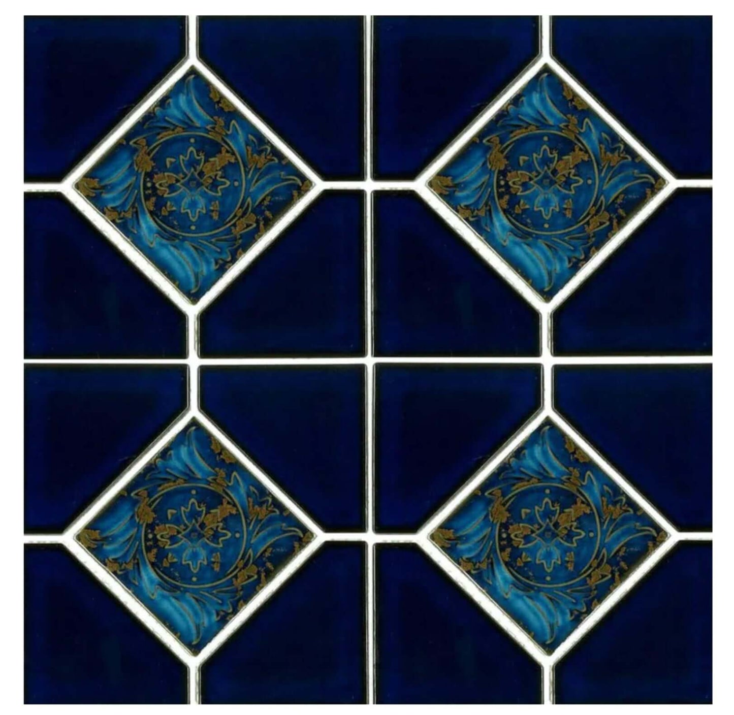 6x6 Royal Blue Fujiwa Tile Ambon Deco Series - Hey Tiles