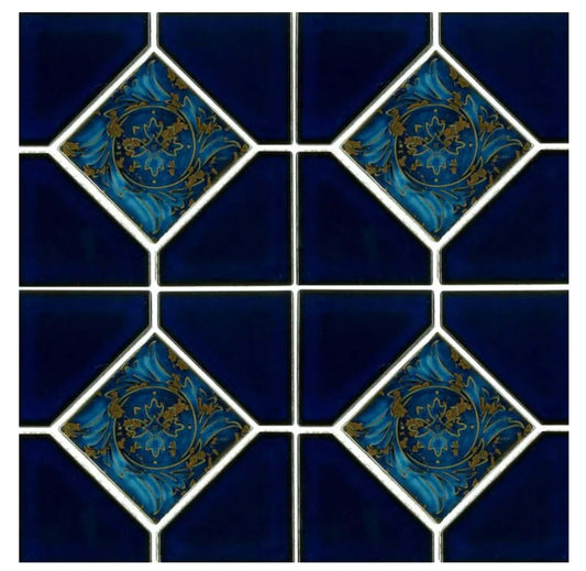 6x6 Royal Blue Fujiwa Tile Ambon Deco Series - Hey Tiles